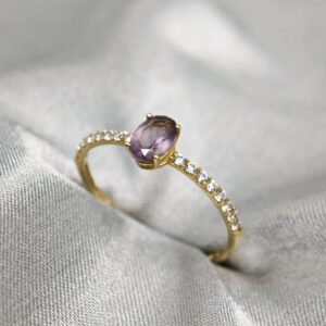 Anel Cravejado C/Zirconia Ouro 18K