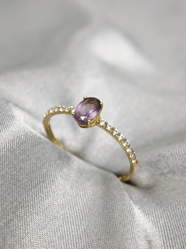 Anel Cravejado C/Zirconia Ouro 18K