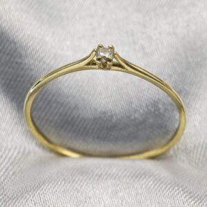 Anel Ouro 18K Solitario 6 Garras Caixa Baixa