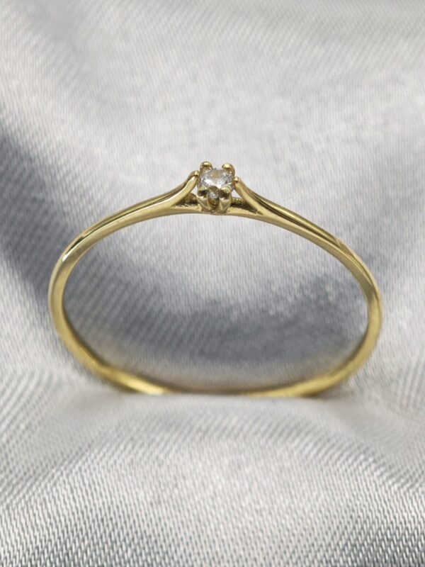 Anel Ouro 18K Solitario 6 Garras Caixa Baixa