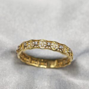 Anel Kato Ouro 18K Zircônias