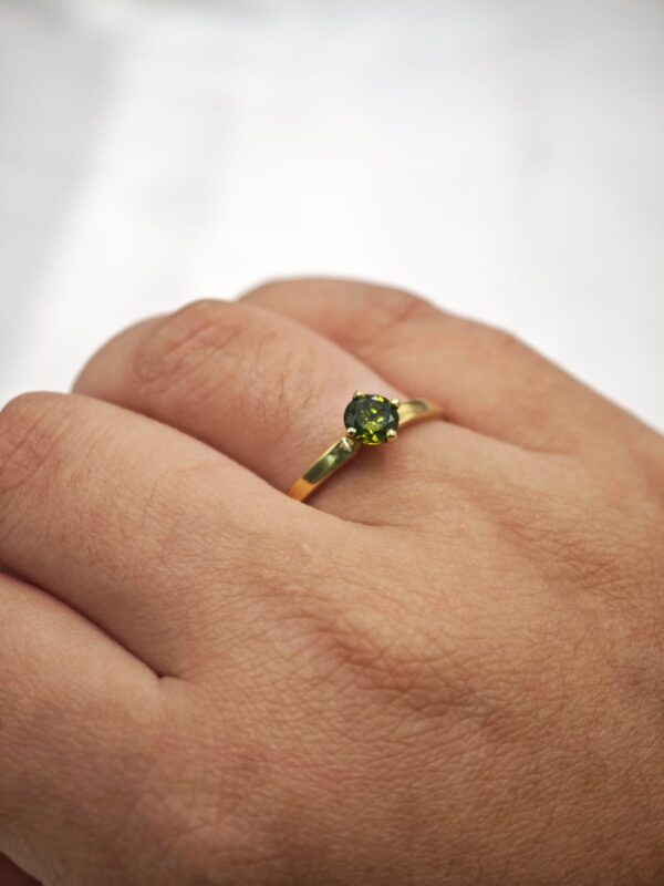 Anel Ouro 18K Pedra Peridoto 4 Garras - Image 4