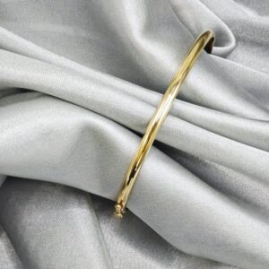 Bracelete Oco Ouro 18k Simples Fio Redondo 3,20mm